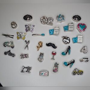 Origami Owl Silver and Blue Brooch Collection